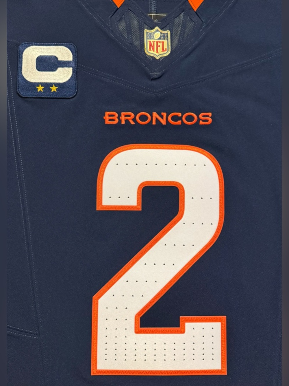 Authentic Pat Surtain Denver Broncos Navy Nike Vapor Fuse Elite Jersey Size 44 - Picture 4 of 14